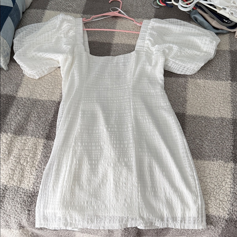 Lulus White Puff Sleeve Dress
